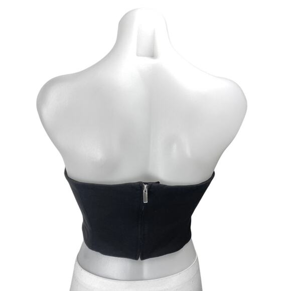 Aritzia Babaton Black Strapless Sleeveless Sweetheart Tube Bandeau Crop Top 4 - Picture 2 of 4